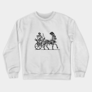 Horse drawn chariot line-art Crewneck Sweatshirt